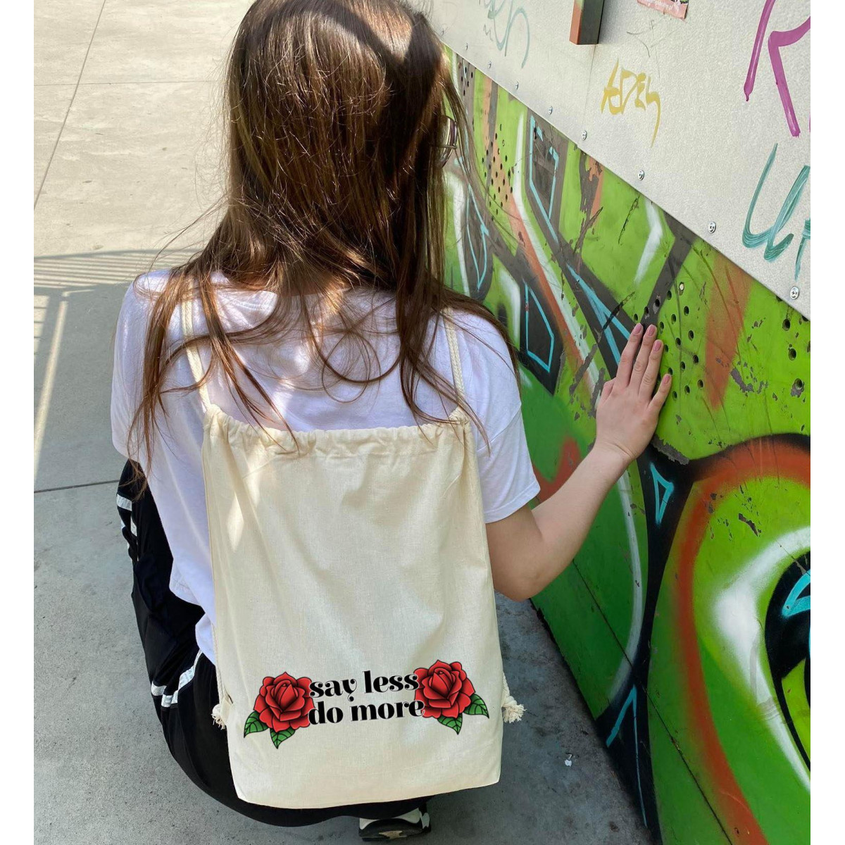 plecak worek ecru DTG kreskówki 1