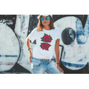 T-shirt lady slim DTG  van gogh