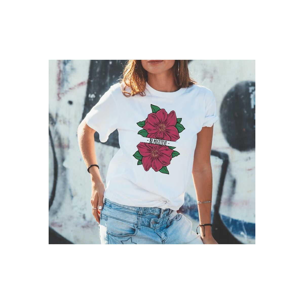 T-shirt lady slim DTG  van gogh