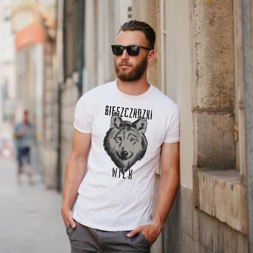 Koszulka z wilkiem Bieszczady