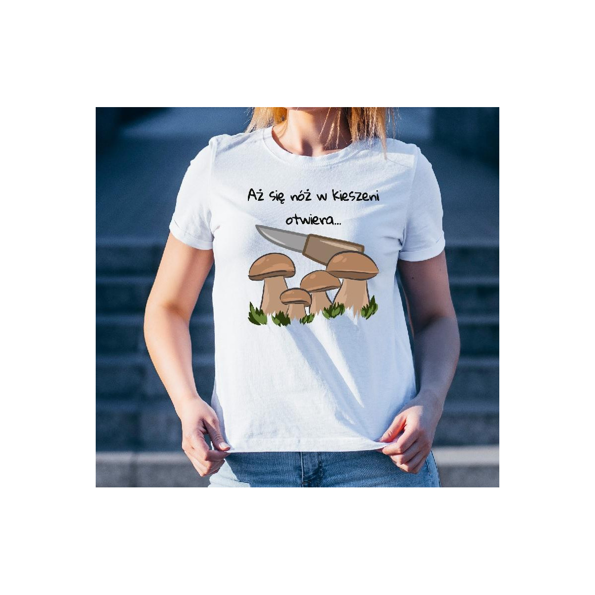 T-shirt lady slim DTG  W górach jest wszystko co kocham