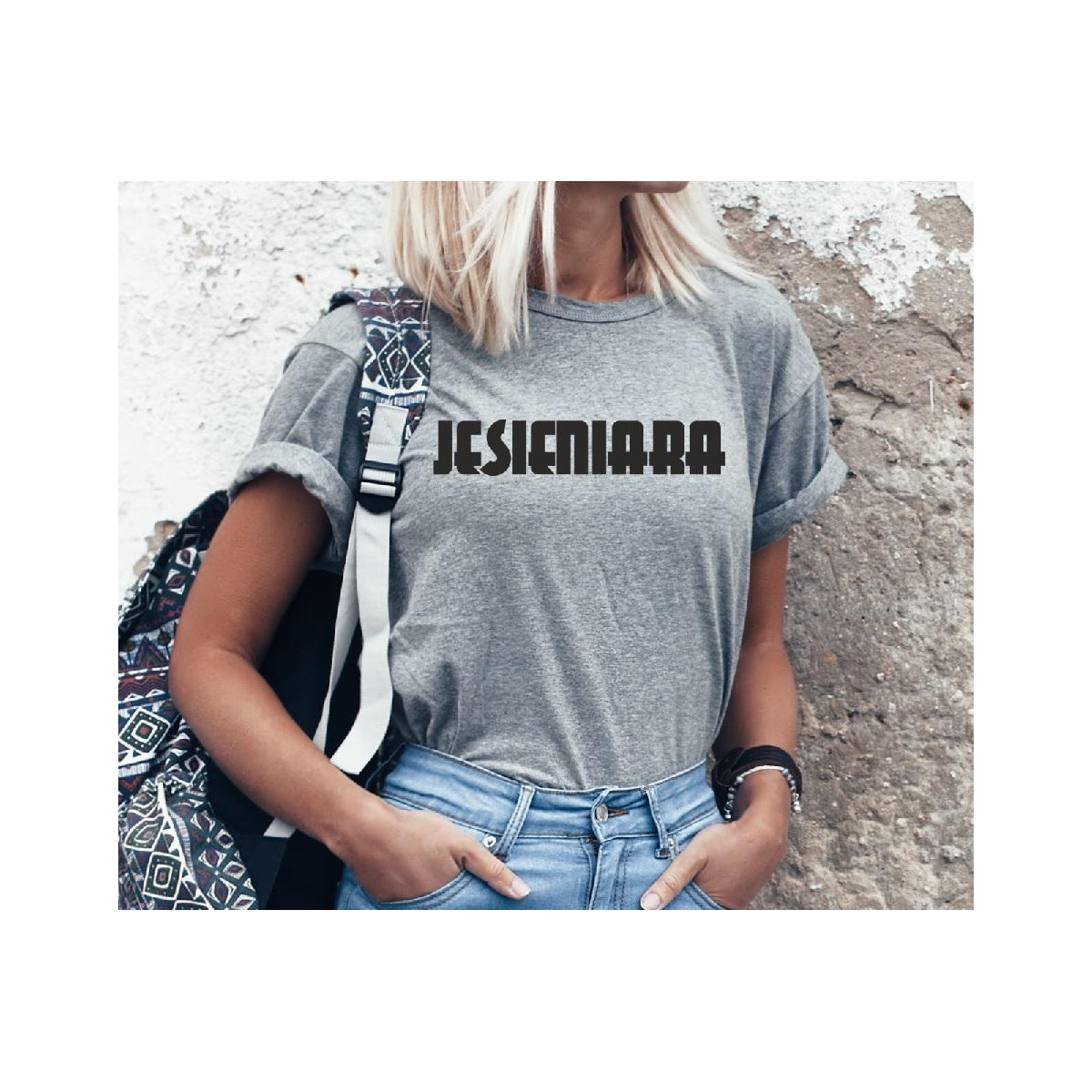 T-shirt lady szara Jesieniara