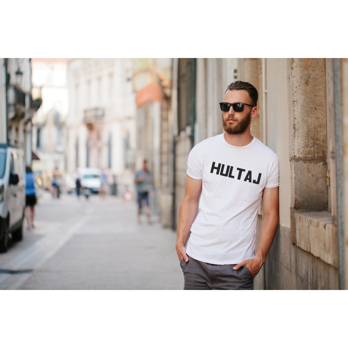 T-shirt oversize biały Zimny Drań