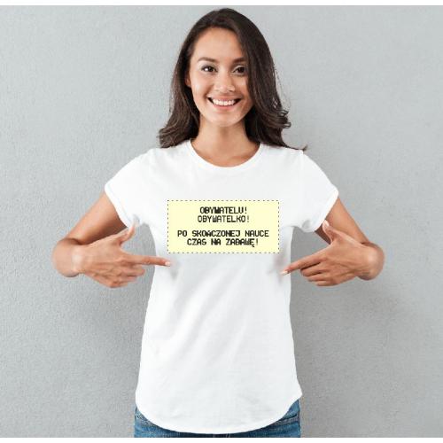 T-shirt lady slim DTG wychowała mnie ulica 3