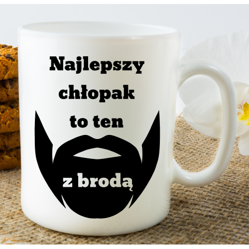 Kubek z nadrukiem Najlepszy chłopak to ten z brodą