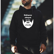 Bluza z kapturem szara/czarna Najlepszy chłopak to ten z brodą