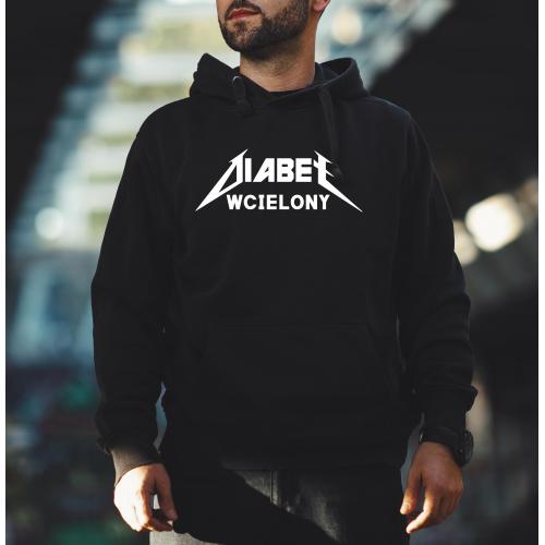 Bluza z kapturem szara/czarna Diabeł wcielony