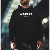 Bluza z kapturem szara/czarna Wariat ale mój
