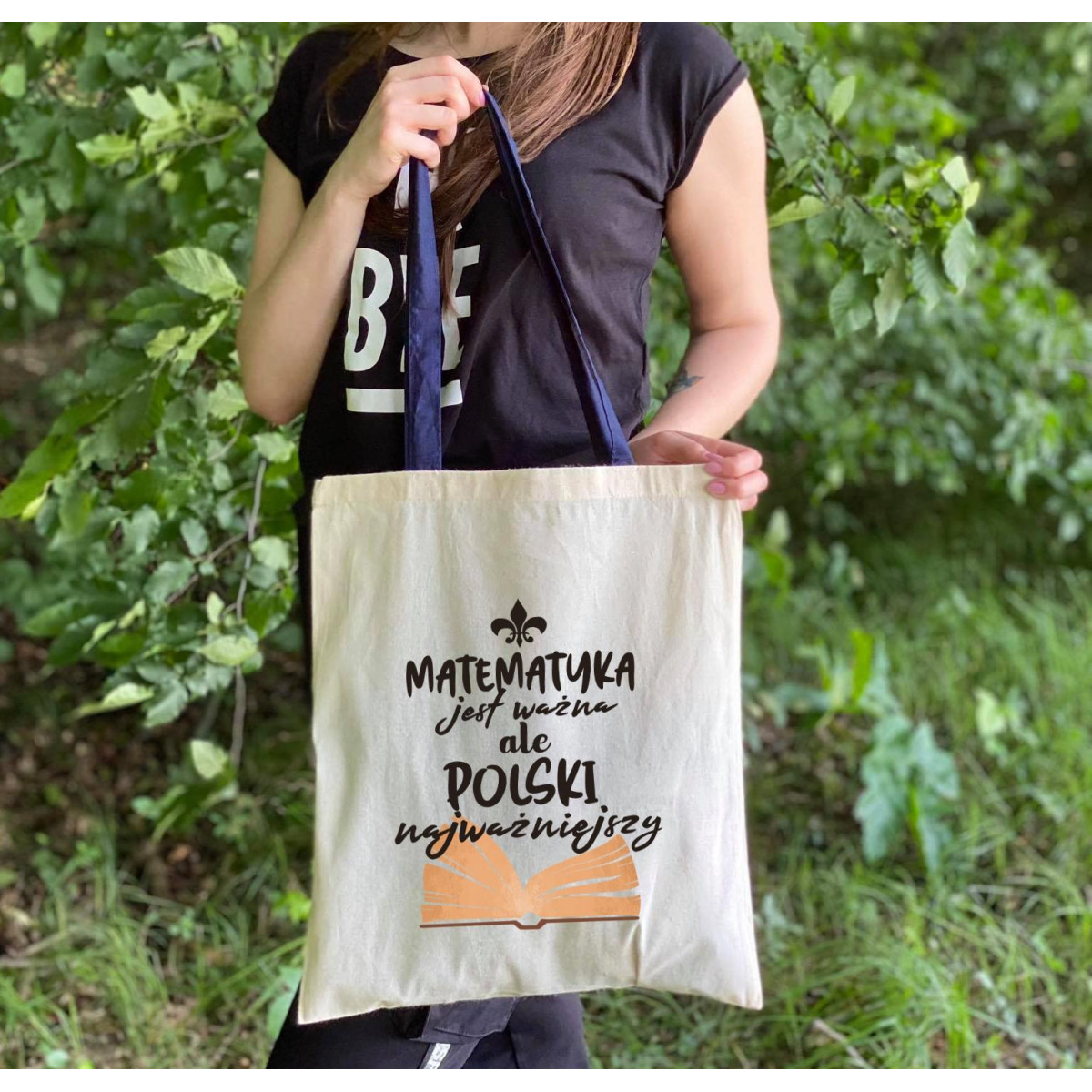Torba dtg Matematyka jest ważna ale polski najważniejszy - kolorowe uszy