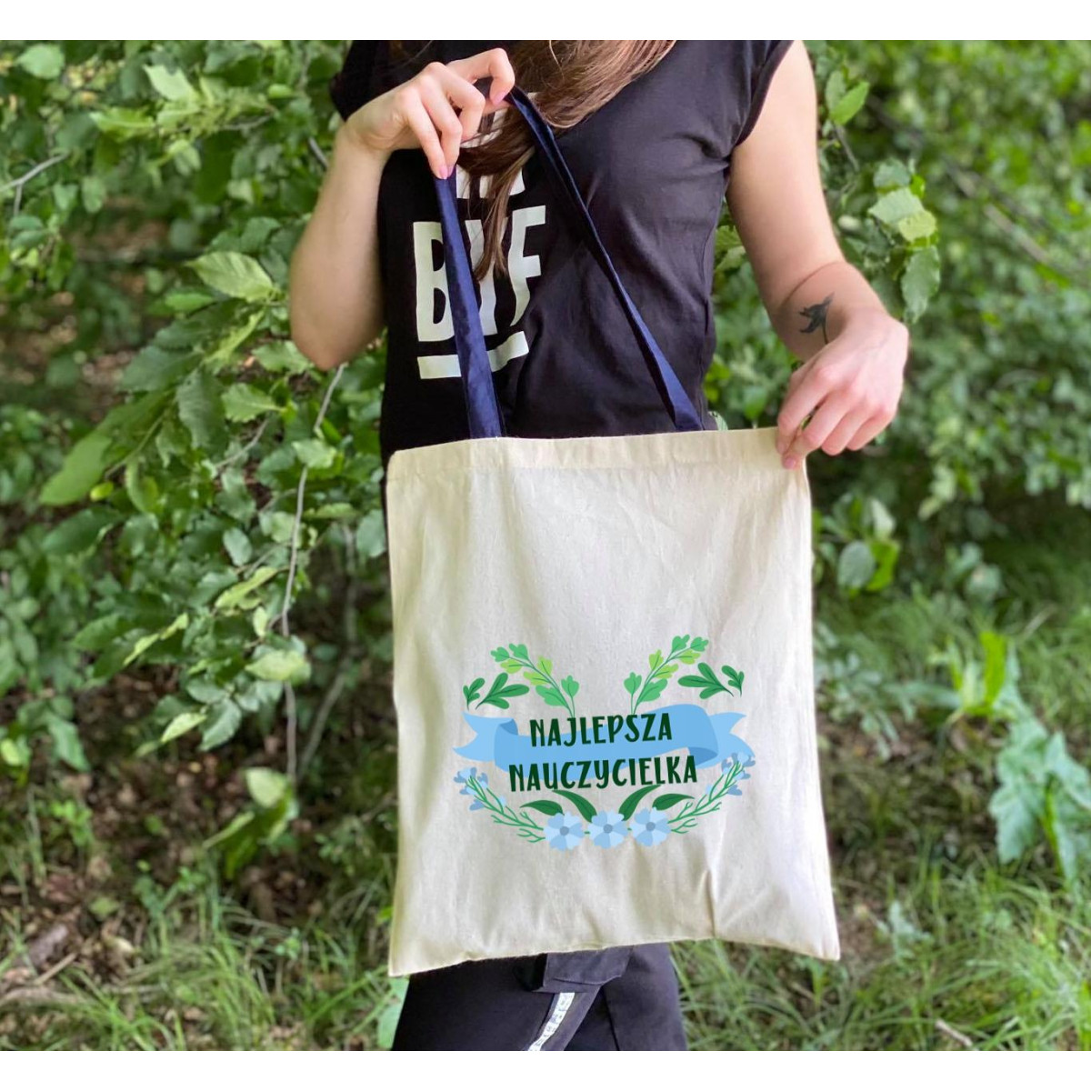 Torba dtg  Najlepsza nauczycielka - kolorowe uszy