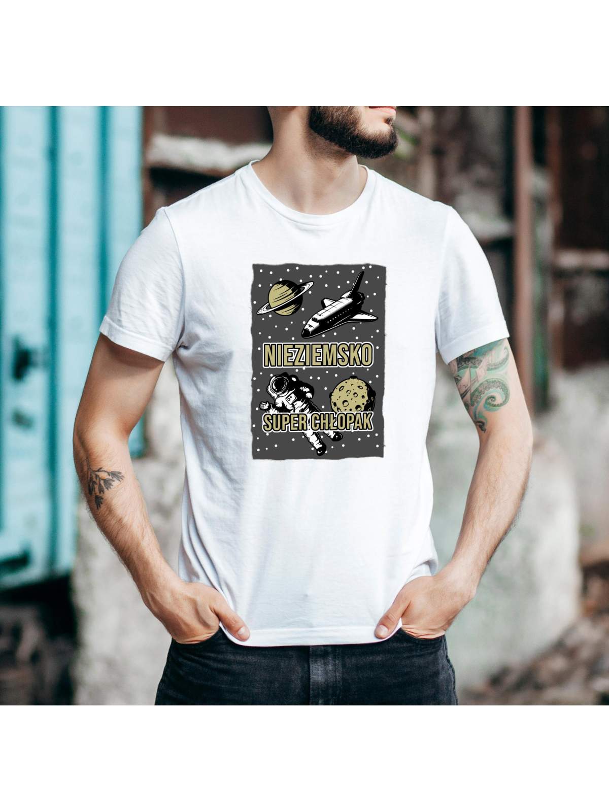 T-shirt oversize DTG Nieziemsko super chłopak 2