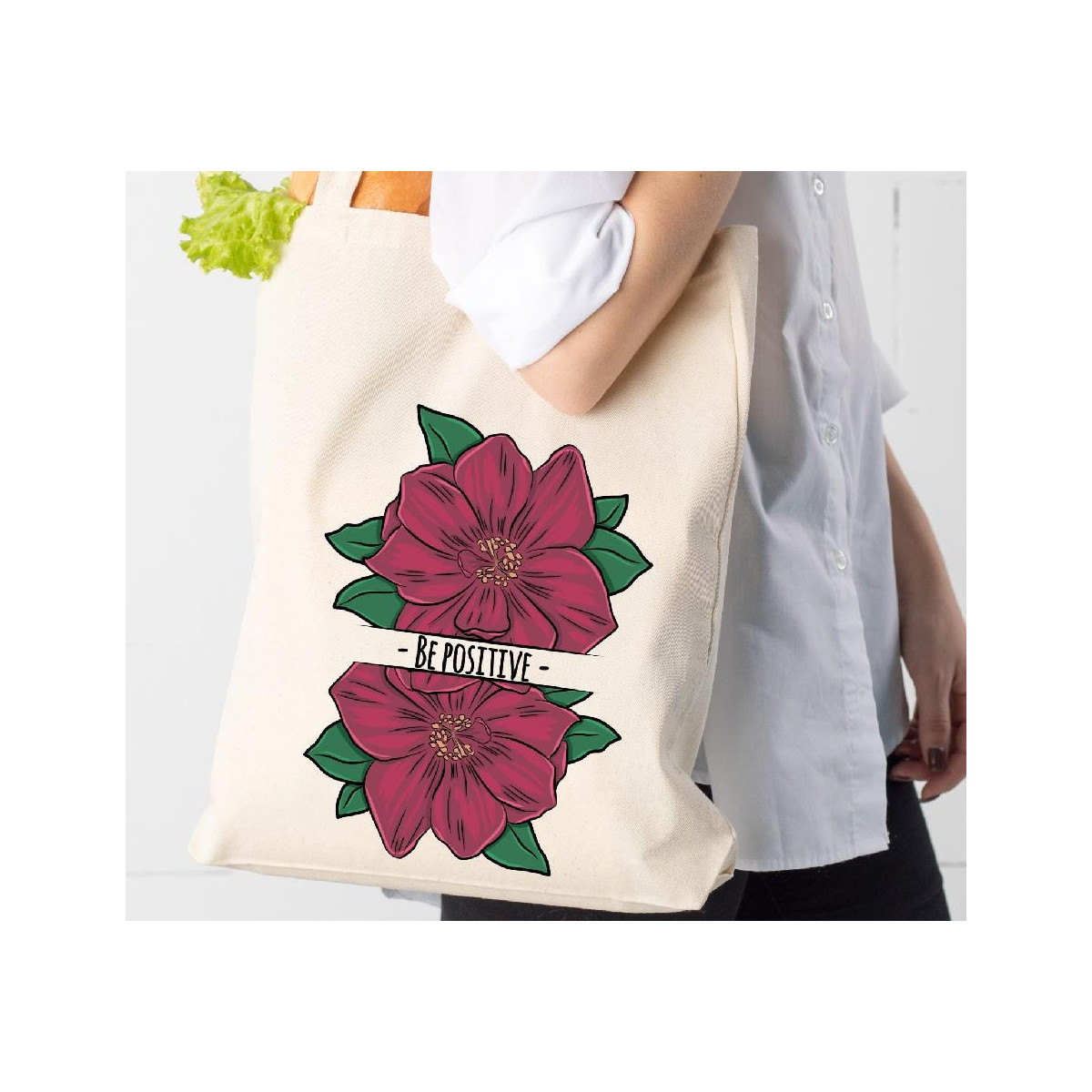 Torba bawełniana ecri  Kocham góry