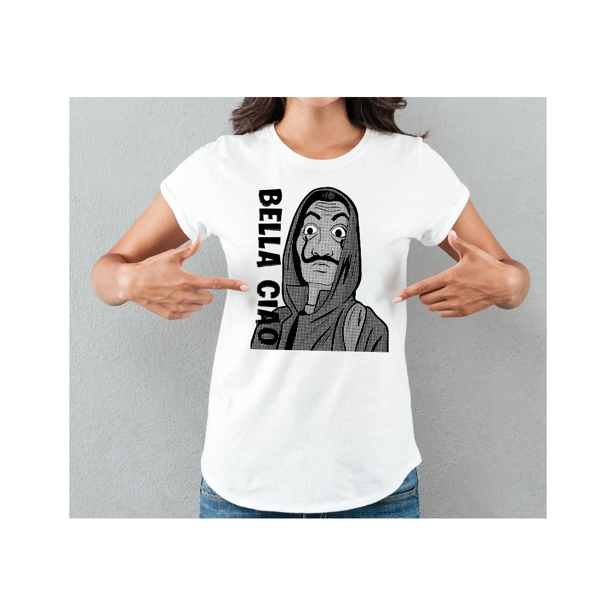 T-shirt lady slim DTG  bella ciao RB