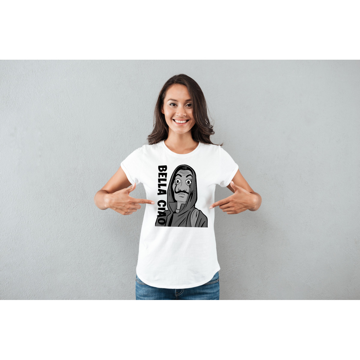 T-shirt lady slim DTG  bella ciao RB