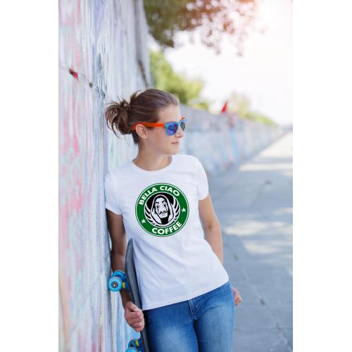 T-shirt lady slim DTG  bella ciao black