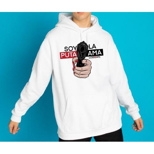 Bluza z kapturem biała bella ciao outlet