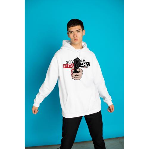 Bluza z kapturem biała bella ciao outlet