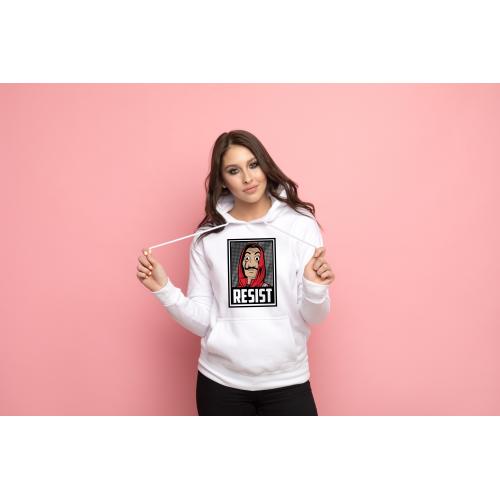 Bluza z kapturem biała bella ciao outlet