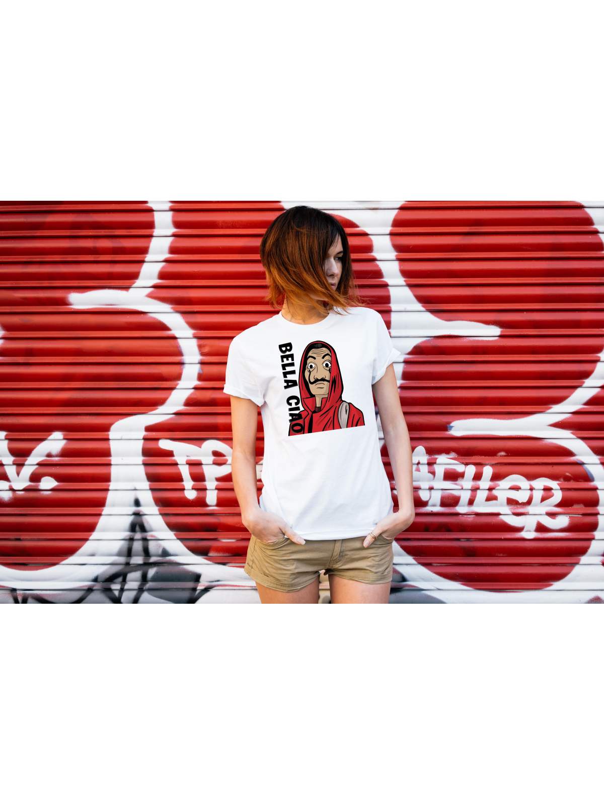 T-shirt lady slim DTG  bella ciao RB