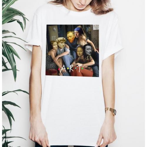 T-shirt lady slim DTG  van gogh