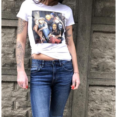 T-shirt lady slim DTG  van gogh