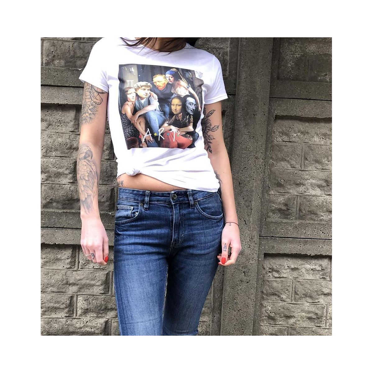 T-shirt lady slim DTG  van gogh
