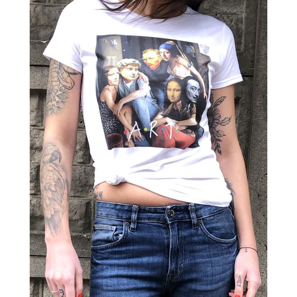 T-shirt lady slim DTG  van gogh