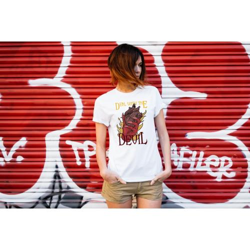 T-shirt lady slim DTG  bella ciao black