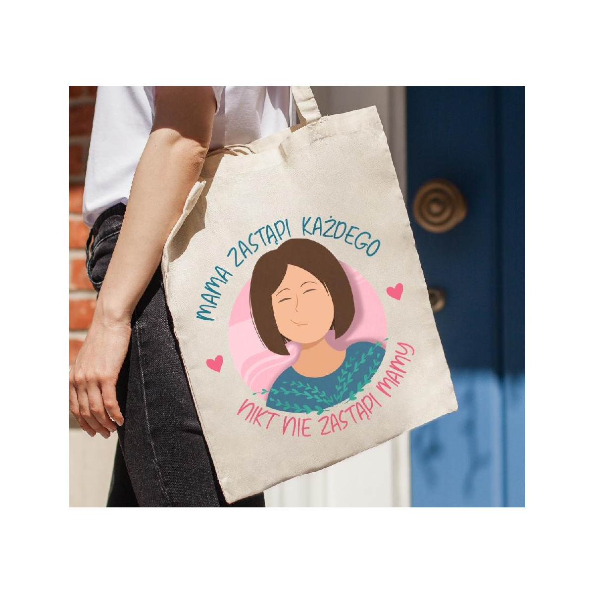 Torba bawełniana ecri Mama robi najlepsze schabowe