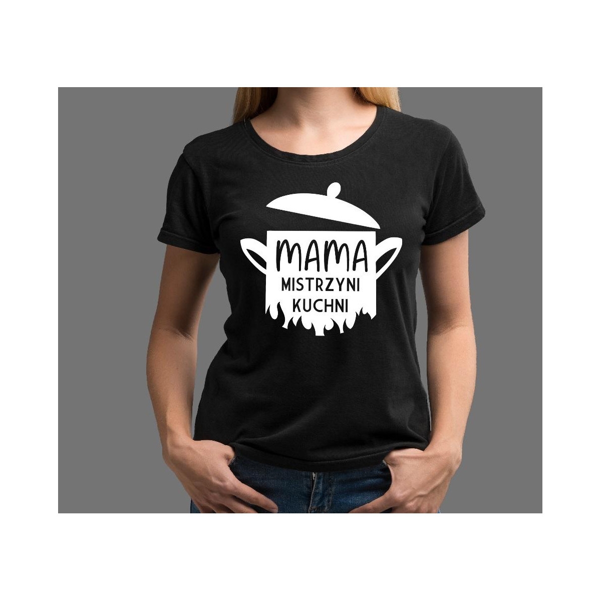 T-shirt lady CZARNA Wszędzie dobrze ale u mamy najlepiej