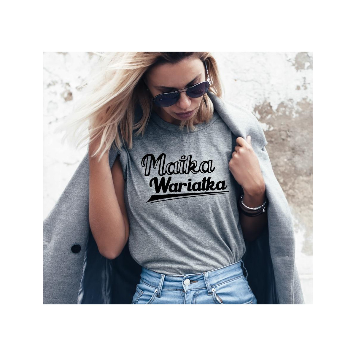 T-shirt lady SZARA Mama robi najlepsze schabowe