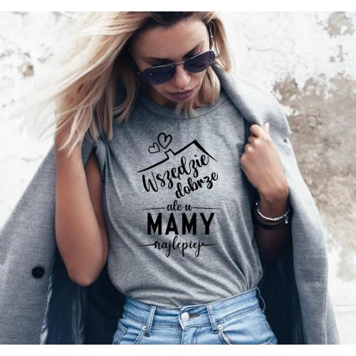 T-shirt lady SZARA Mama robi najlepsze schabowe