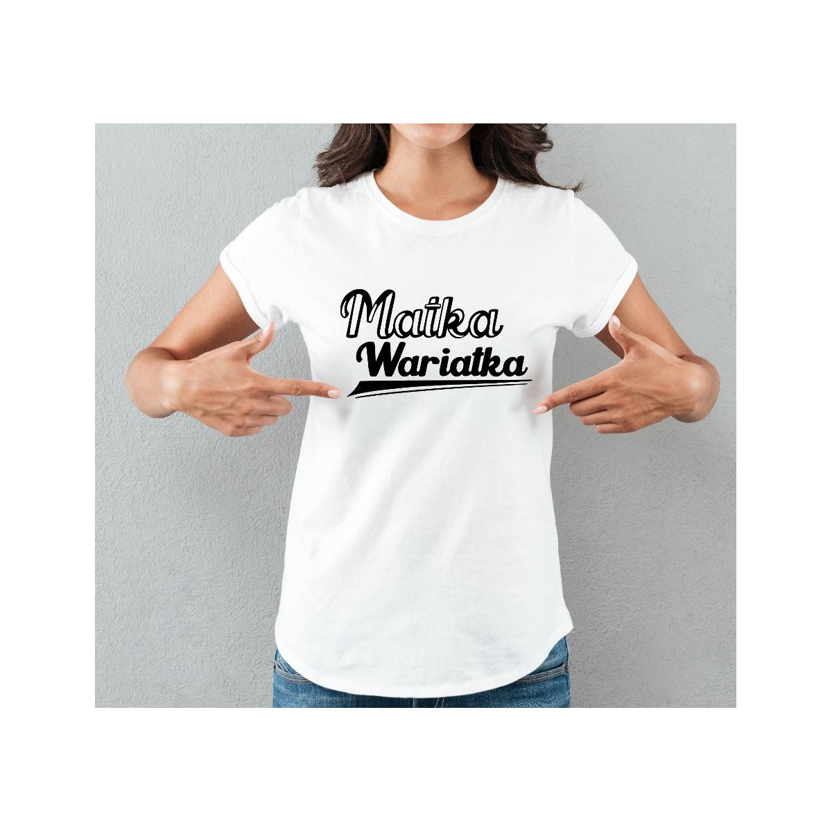 T-shirt lady SZARA Mama robi najlepsze schabowe