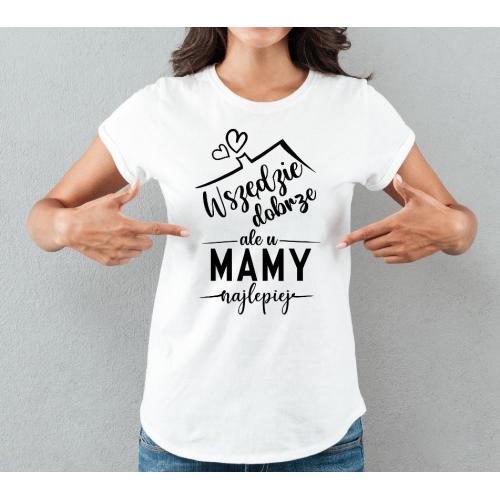 T-shirt lady SZARA Mama robi najlepsze schabowe