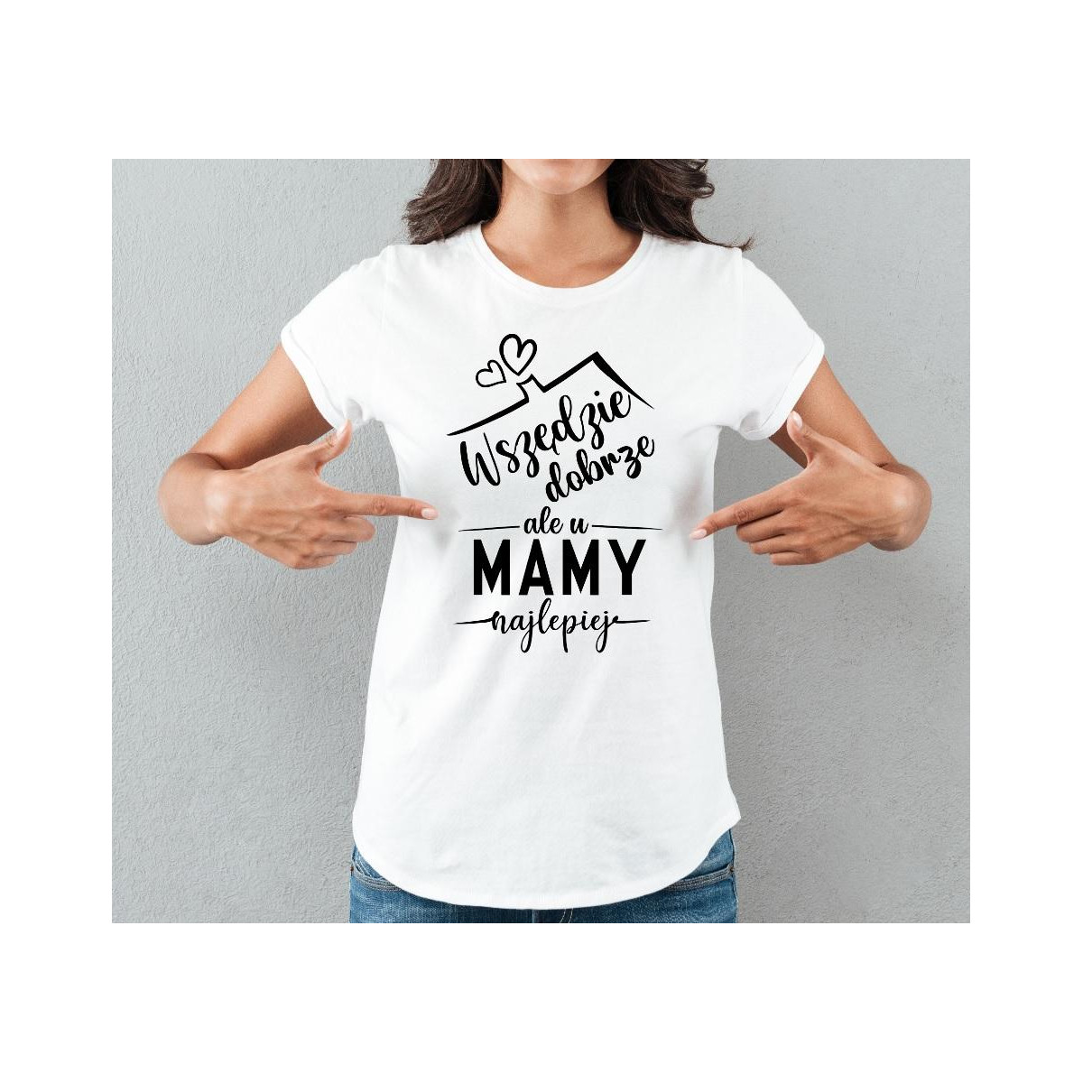 T-shirt lady SZARA Mama robi najlepsze schabowe