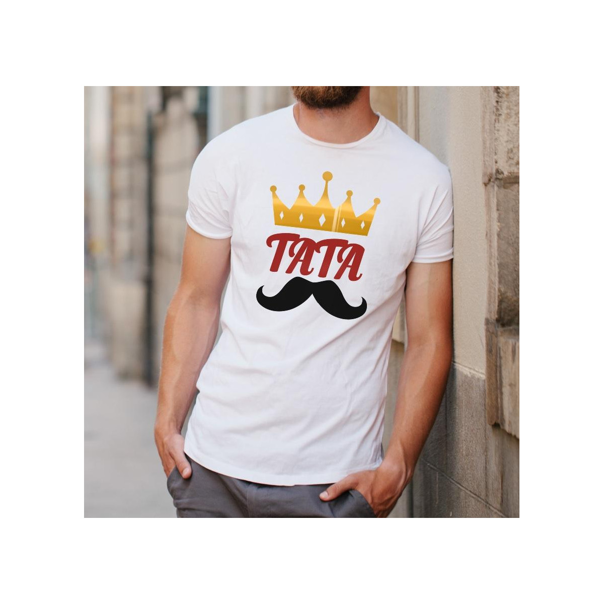 T-shirt oversize Tata koneser szlachetnych trunków