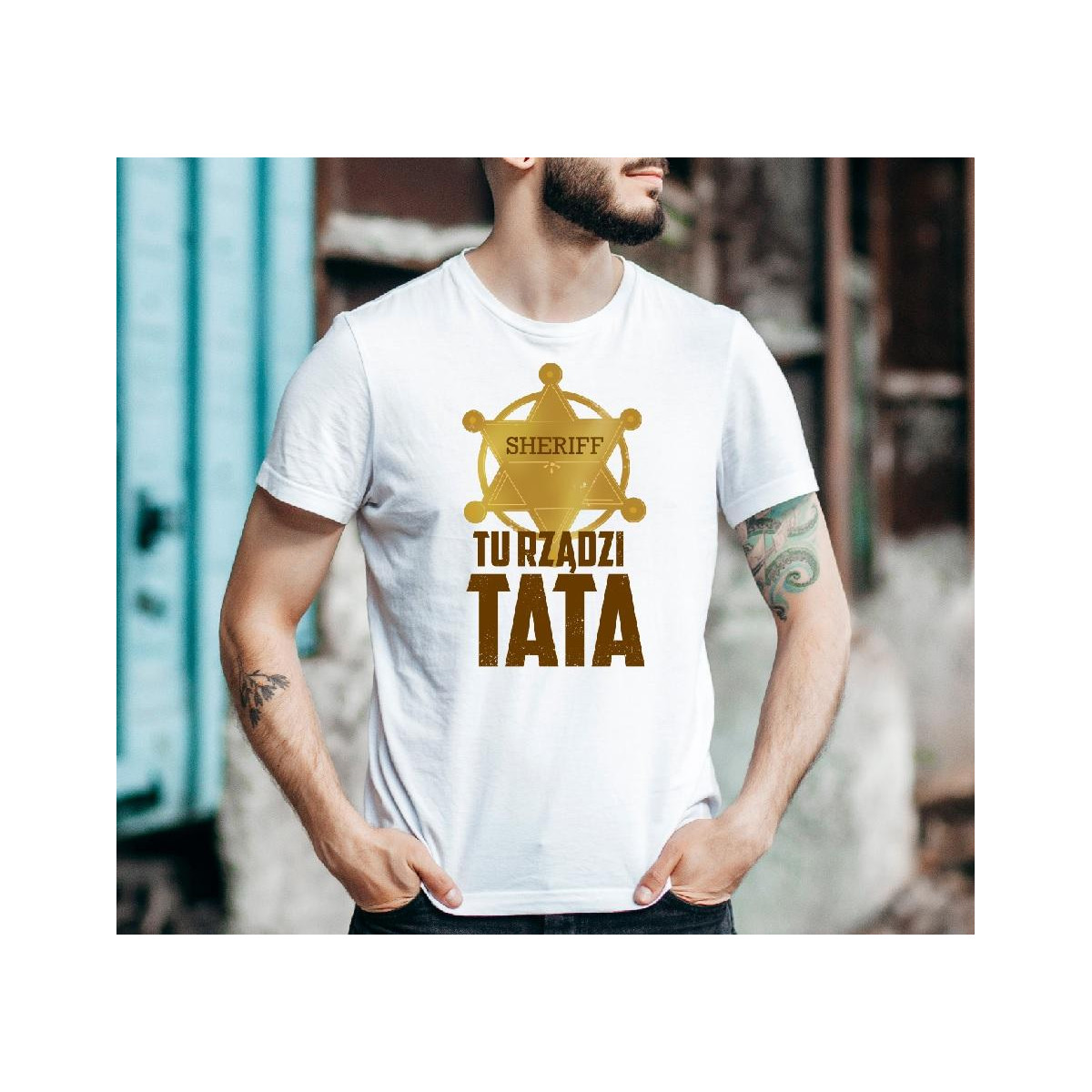 T-shirt oversize Tata ma zawsze rację red