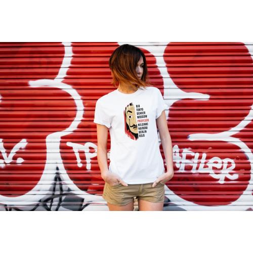 T-shirt lady slim DTG  van gogh