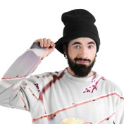 mężczyzna czapka krasnal czarna