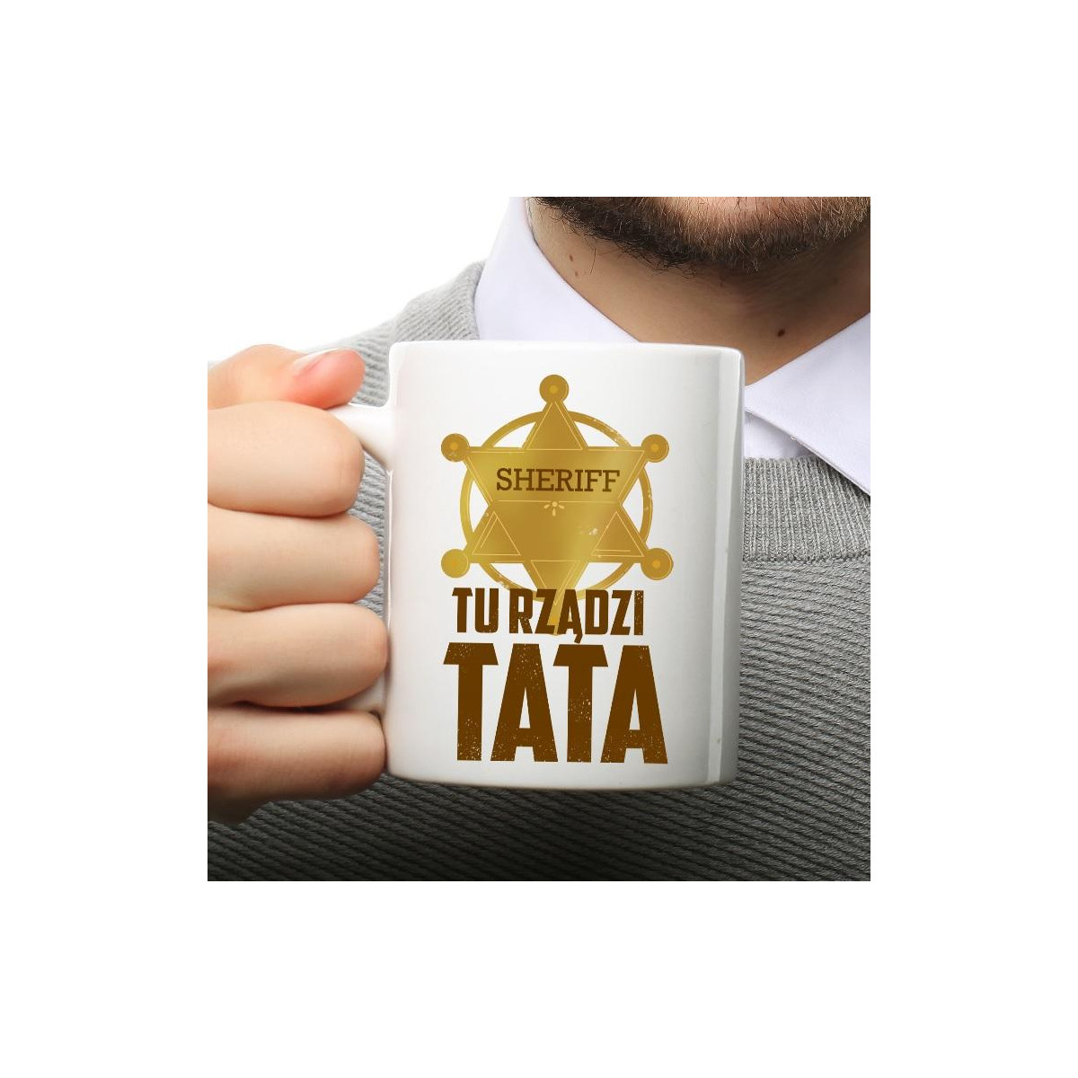 Kubek z nadrukiem Tata koneser