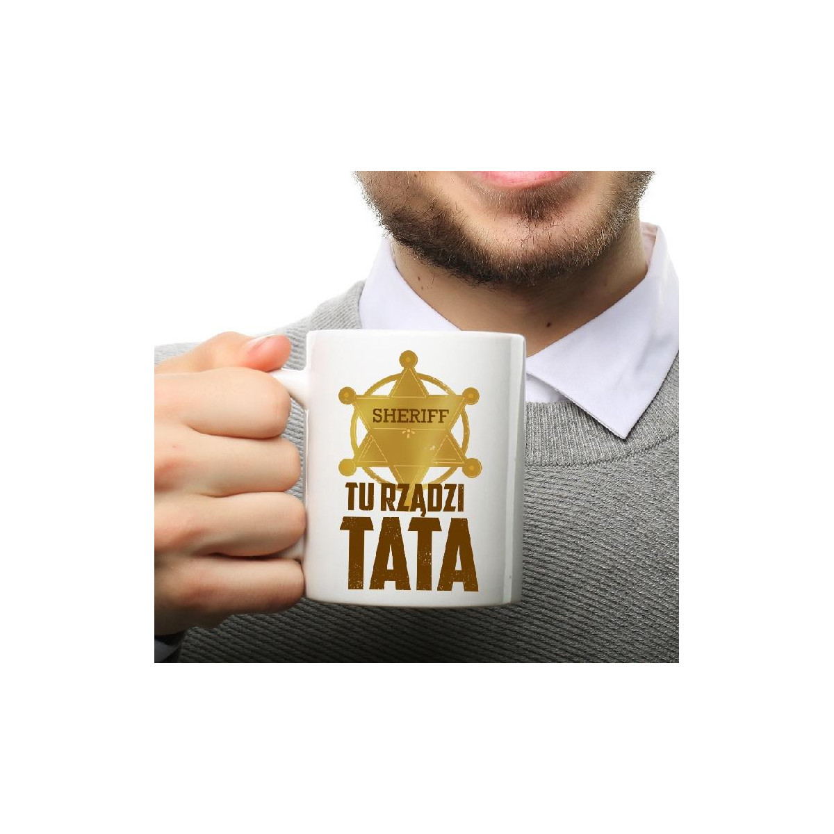 Kubek z nadrukiem Tata koneser