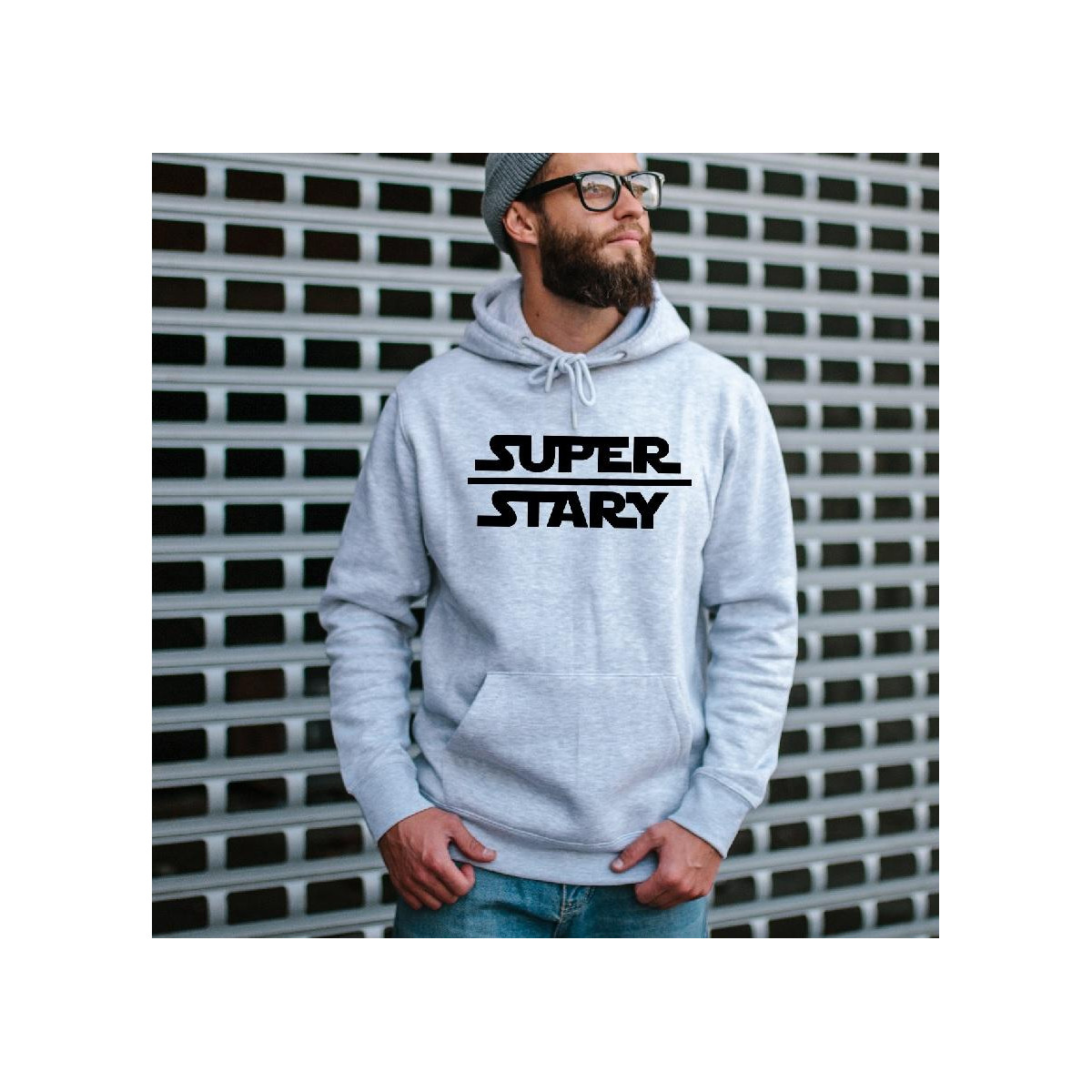 Bluza z kapturem szara/czarna Lord father