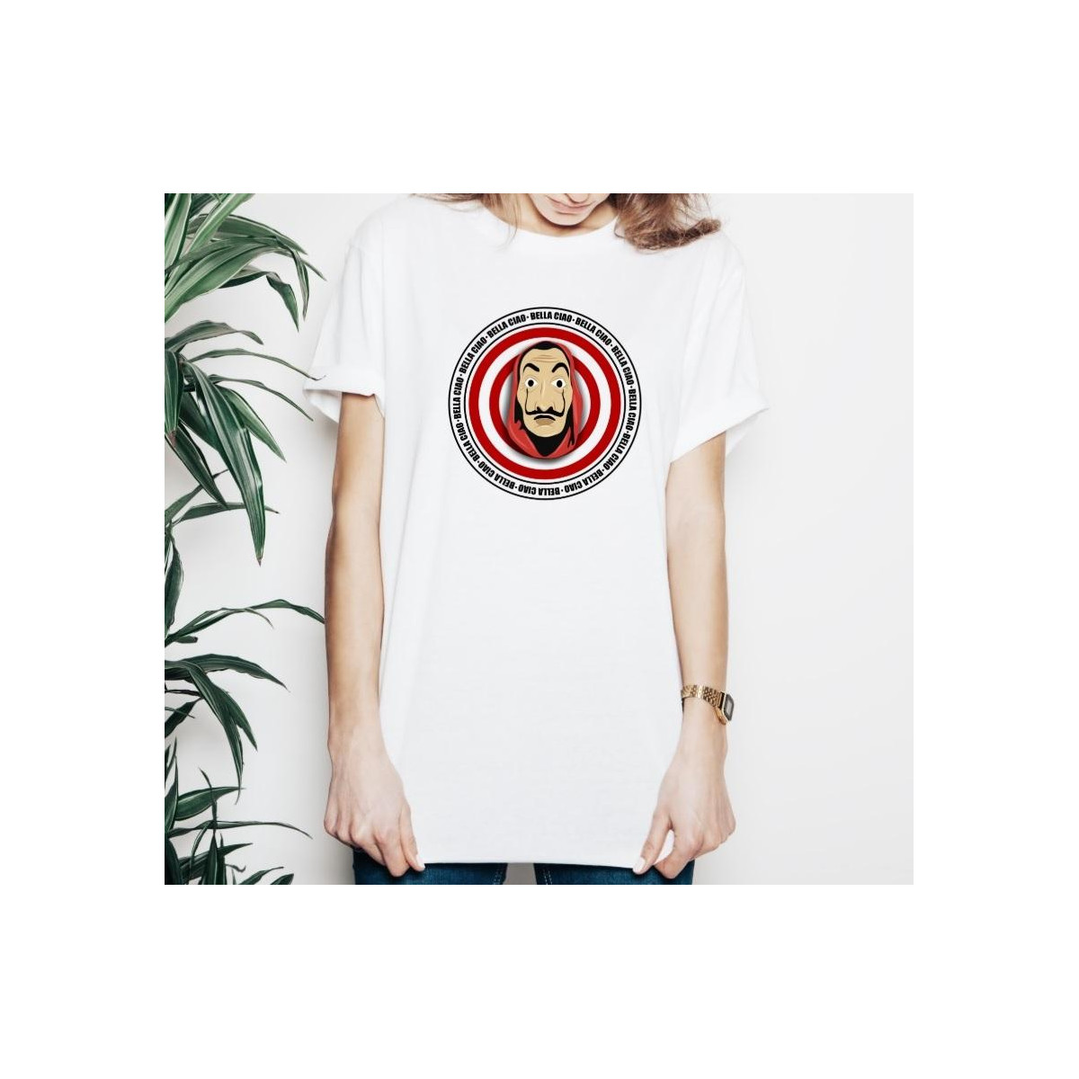 T-shirt lady slim DTG  van gogh