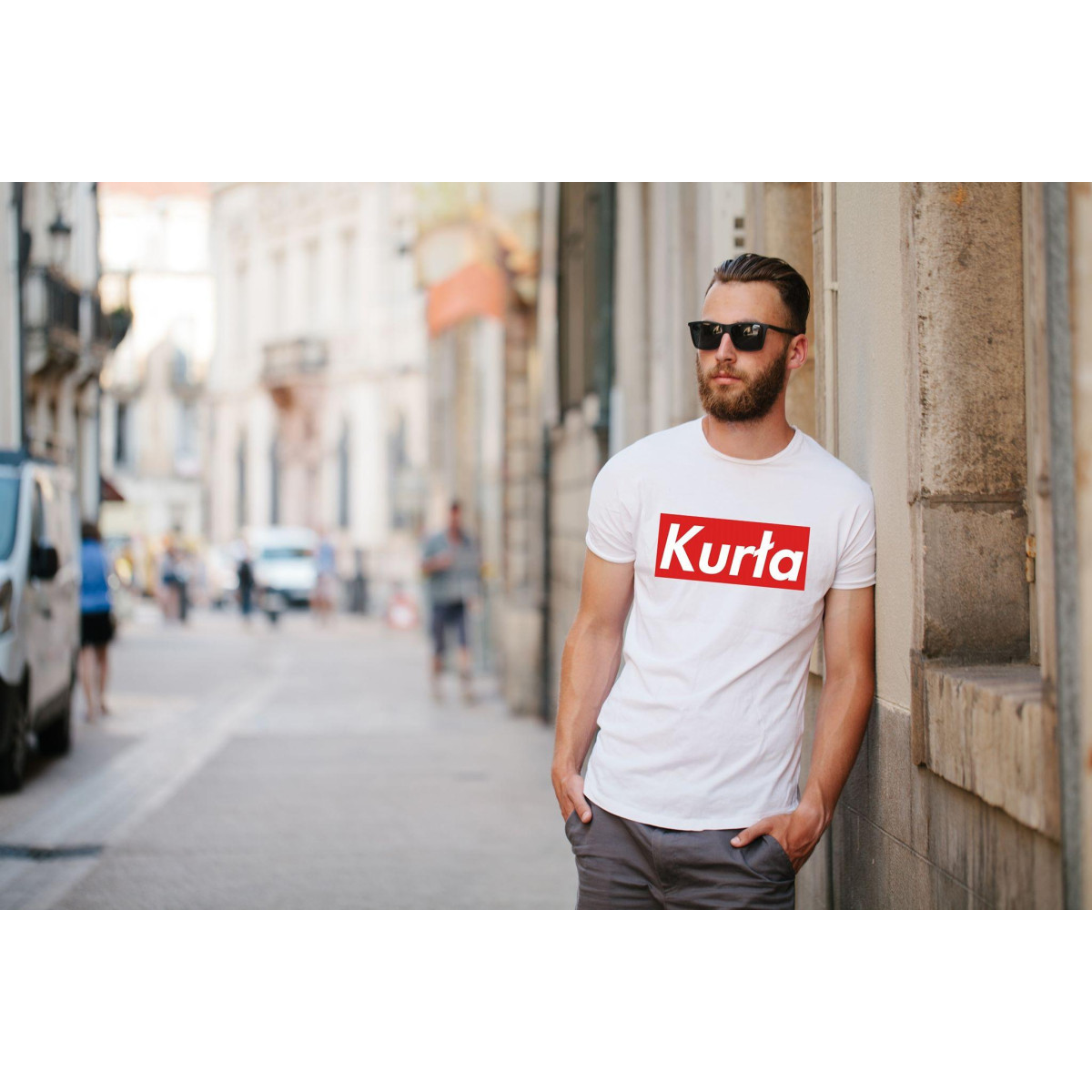 T-shirt oversize DTG BHP myj się po pracy PRL