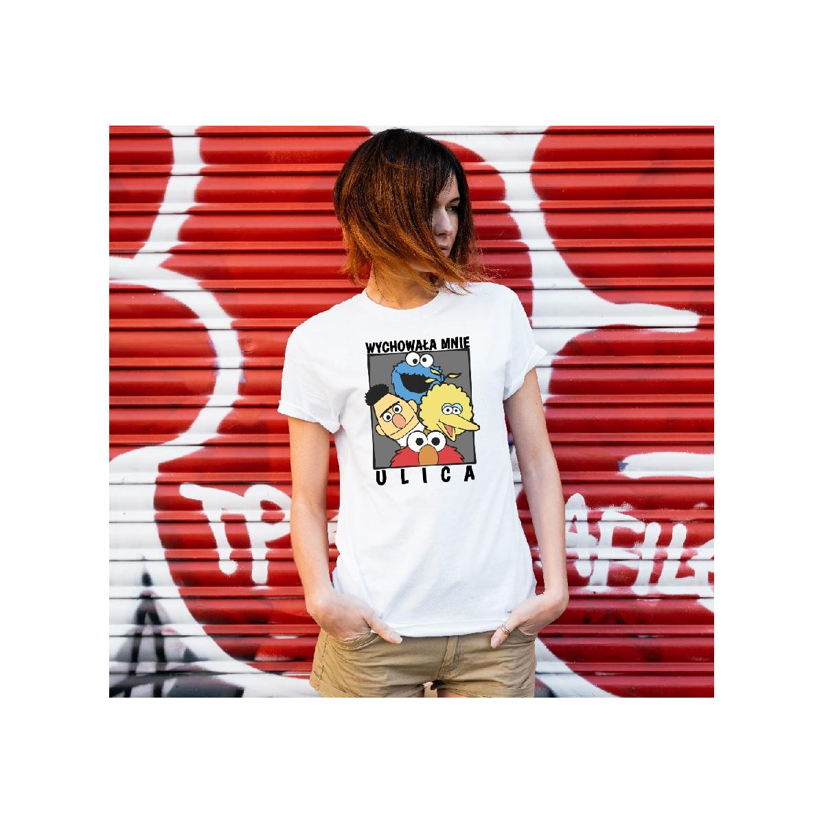 T-shirt lady slim DTG urodzeni w PRL