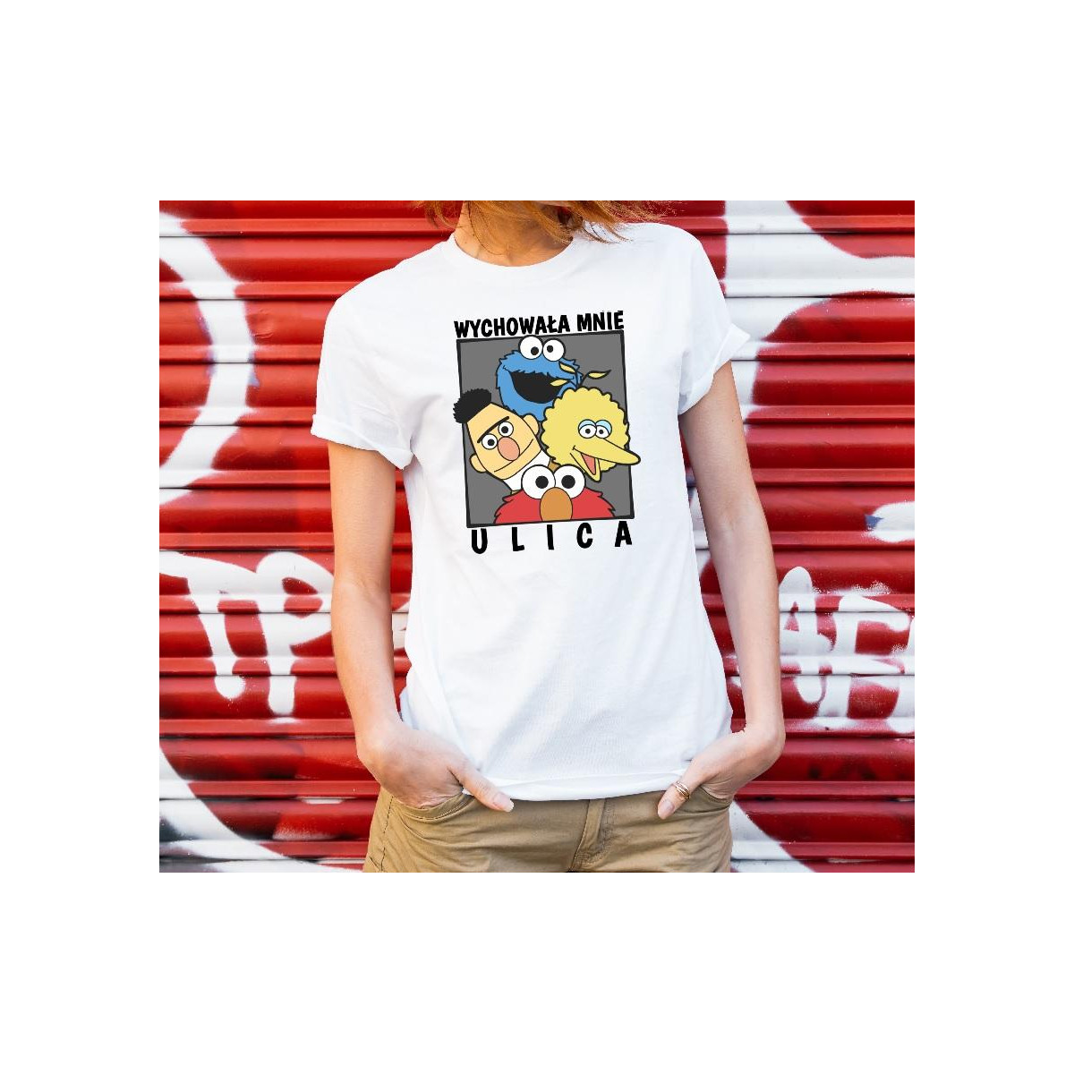 T-shirt lady slim DTG urodzeni w PRL