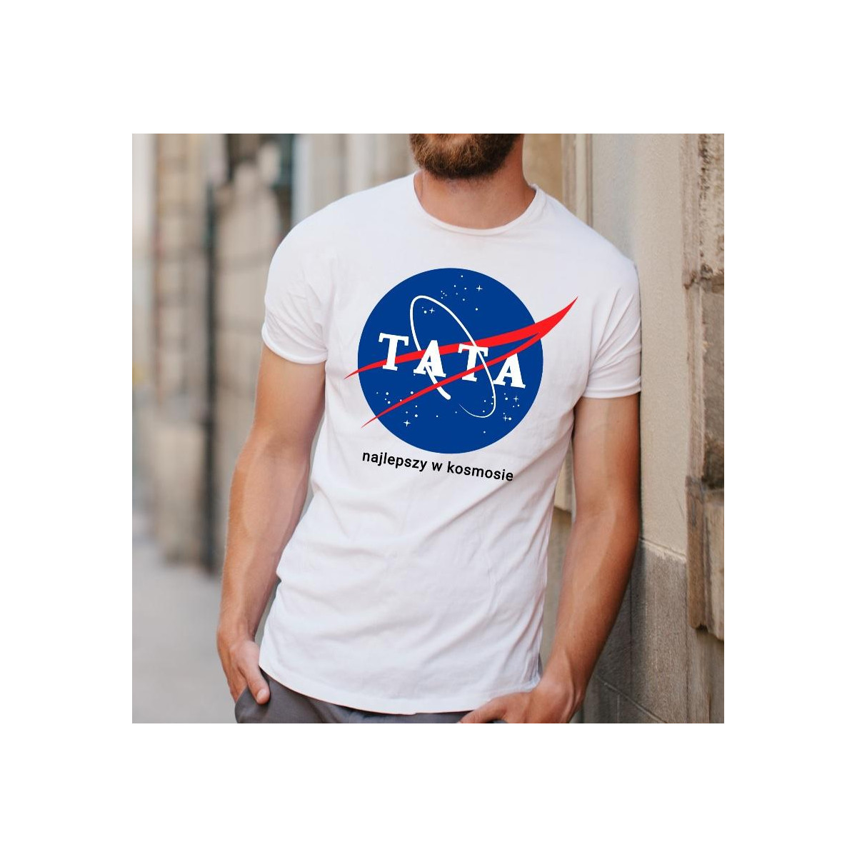 T-shirt oversize Najlepszy tata w galaktyce