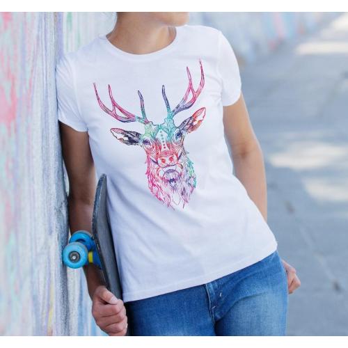 T-shirt lady slim DTG  Pig merry chrismas