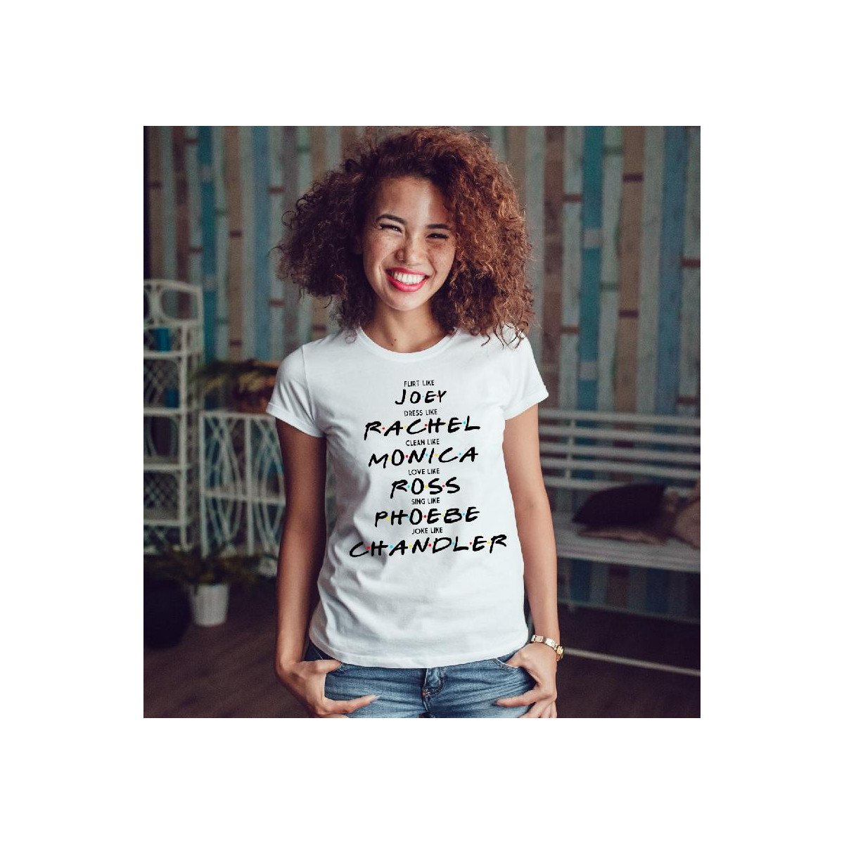 T-shirt lady slim DTG Friends color