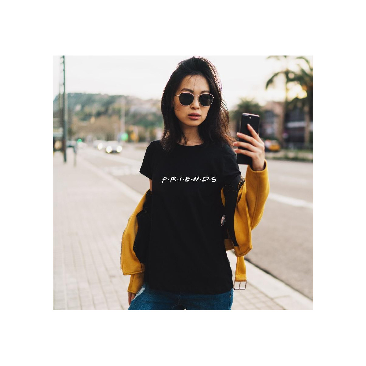 T-shirt lady CZARNA Nauczyciel z pasją